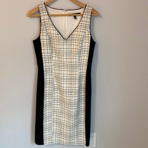 WHBM black and white tweed dress